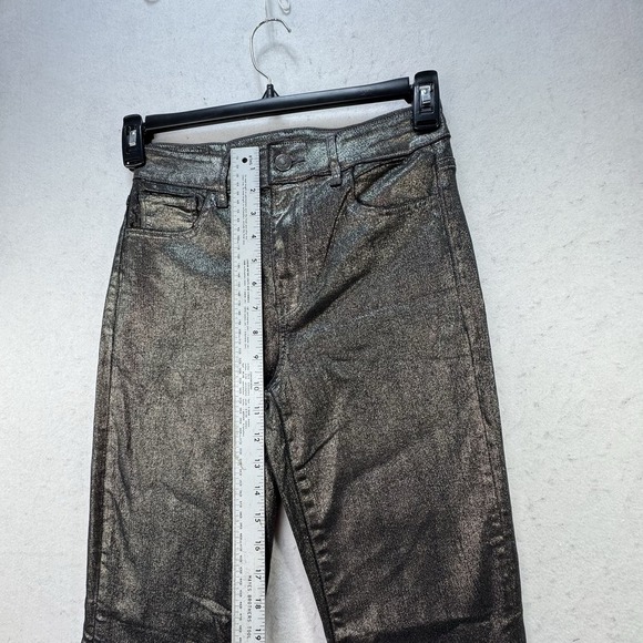 NWT $70 American Eagle Womens Flare Pants Sz 2 High Waisted Glitter Glam Disco - Picture 7 of 13